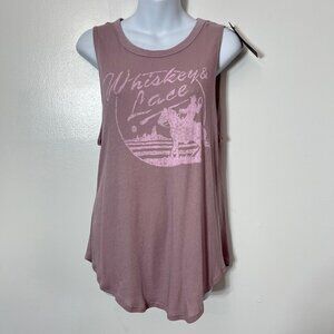 Chasor Whiskey & Lace Graphic Sleeveless‎ Tank Top Size L